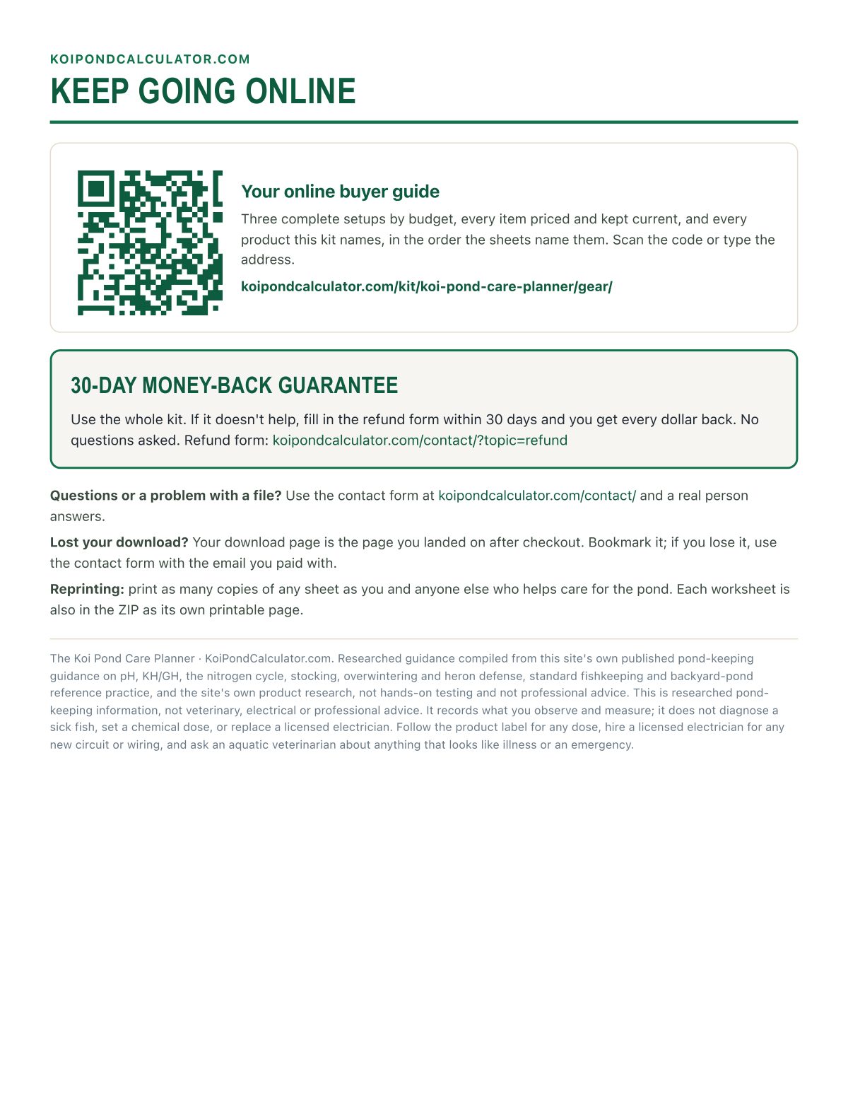 Buyer guide and guarantee